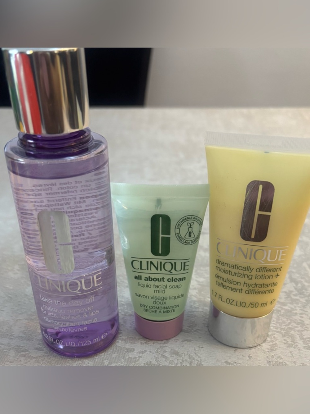 Clinique Skincare Bundle – Makeup Remover, Cleanser & Moisturizer Set